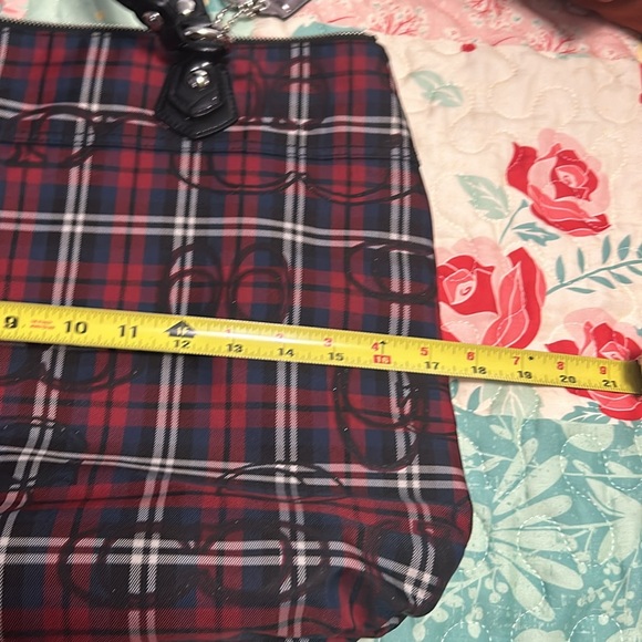 Coach Poppy Tartan Plaid Tote Bag. - Picture 8 of 9